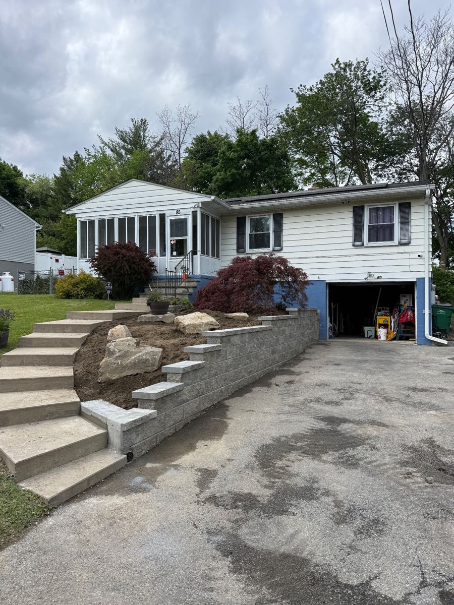 Retaining wall installation